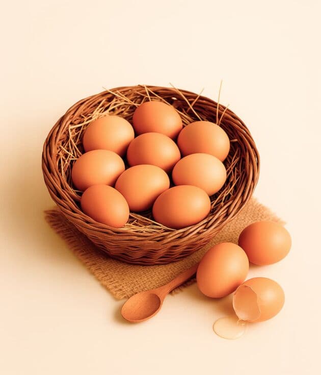 Fresh brown eggs